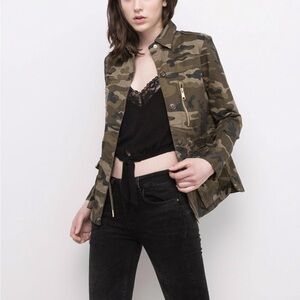 Love Tree Green and Brown Utility Jacket Camouflage Style